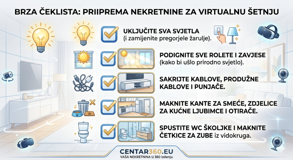 čeklista: priprema nekretnine za virtualnu šetnju