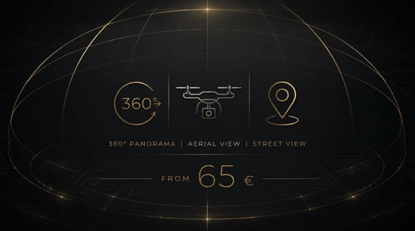 Cijena izrade virtualne &scaron;etnje, Google Street View i 360 panorama iz zraka od 65 &euro; (cijena na dan 10.9.2026. = 65 &euro;)