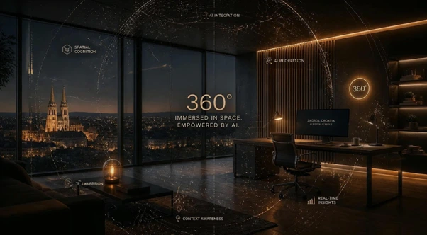 360 stupnjeva virtualna &scaron;etnja i prostorna kognicija modernog poslovnog stana u Zagrebu - Centar360 i Lab360